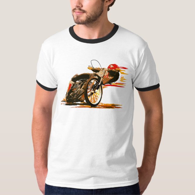 Enormt bekläda för speedwaymotorcykel t shirt (Framsida)