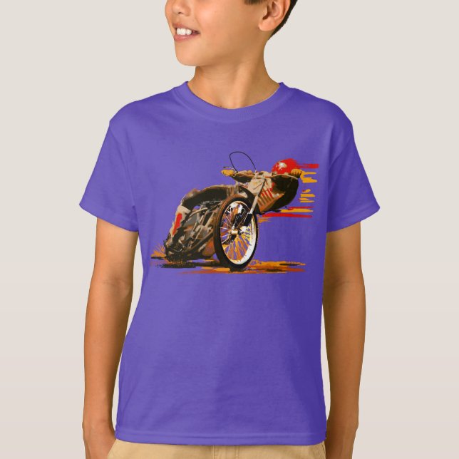 Enormt bekläda för speedwaymotorcykel tee (Framsida)