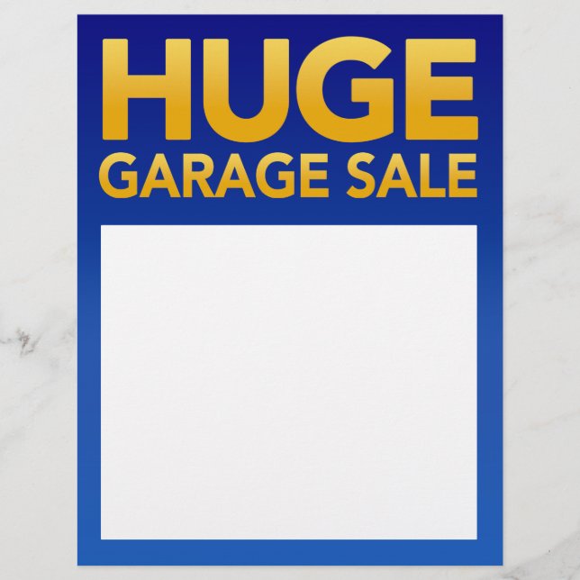"Enormt garageförsäljning"-affischmall Reklamblad (Framsidan)