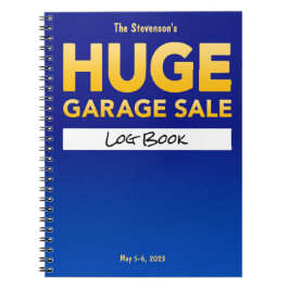 "Enormt garageförsäljning" Logg/Planerare/ Lagerbo Anteckningsbok