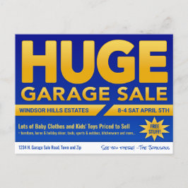 Enormt garageförsäljning - vykort