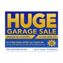 Enormt garageförsäljning - vykort