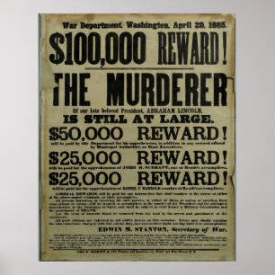 Enormt John Wilkes båsLincoln mord Poster