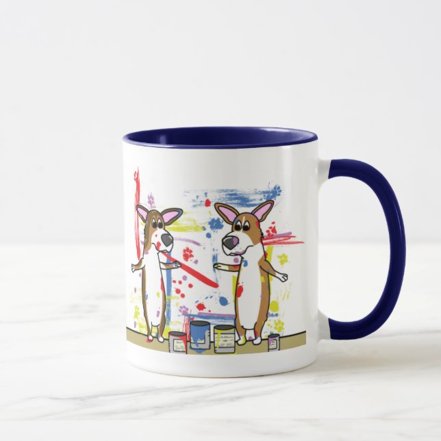 Enormt måla den oreda Corgimuggen Mugg (Höger)