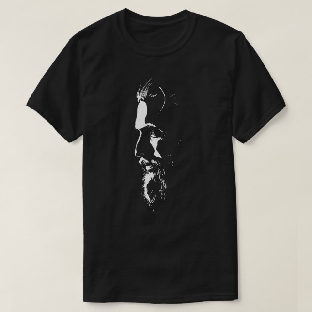 Enormt och mystiskt manansikte med skäggT-tröja T Shirt (Design framsida)