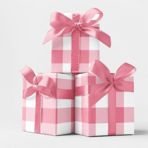 Enormt rosa gingham-rutigt mönster presentpapper