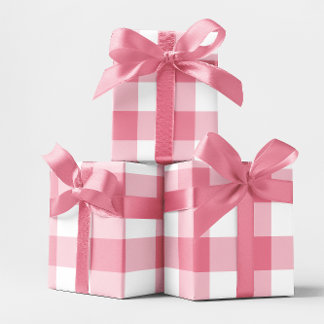 Enormt rosa gingham-rutigt mönster presentpapper