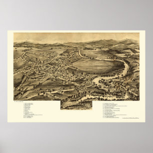 Enosburg nedgångar, panorama- karta för VT - 189 Poster