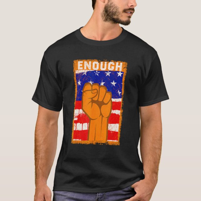 Enough End Gun Violence Protect Our Children Orang T Shirt (Framsida)
