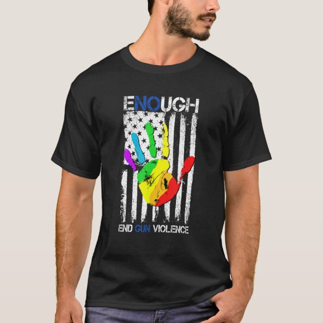 Enough End Gun Violence Protect Our Children Orang T Shirt (Framsida)