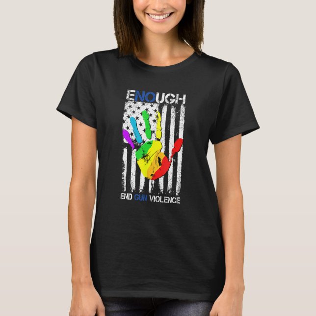 Enough End Gun Violence Protect Our Children Orang T Shirt (Framsida)