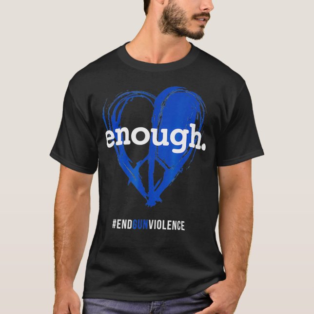 Enough T Orange  Gun Control  Peace  love Symbol Shirt (Framsida)