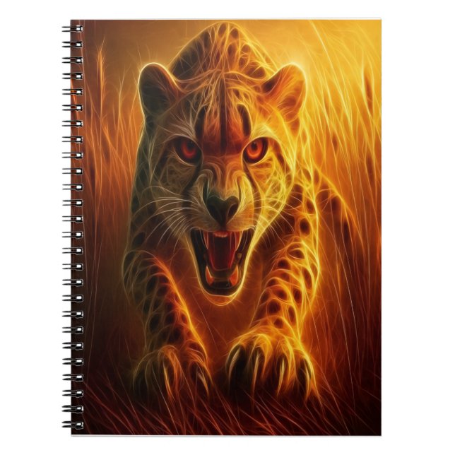 Enraged Cheetah Notebook Anteckningsbok (Framsidan)