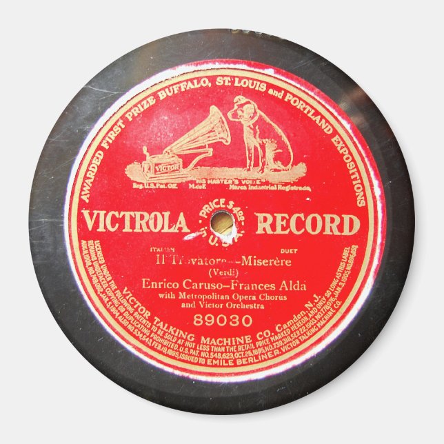 Enrico Caruso Victrola Magnet (Framsidan)