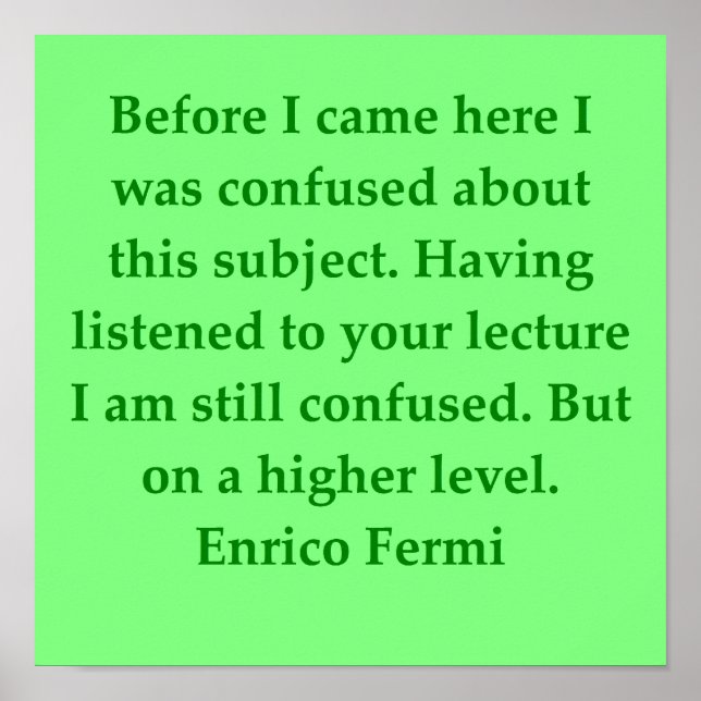 enrico fermi-citat poster (Framsidan)