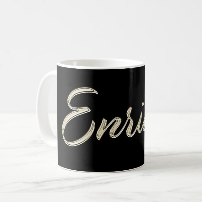 Enrique Name whitegold Tasse Teetasse Kaffeetasse Kaffemugg (Framsida vänster)