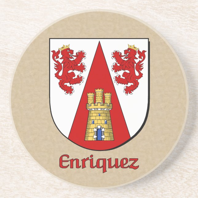 Enriquez Heraldic Shield Underlägg Sandsten (Framsidan)