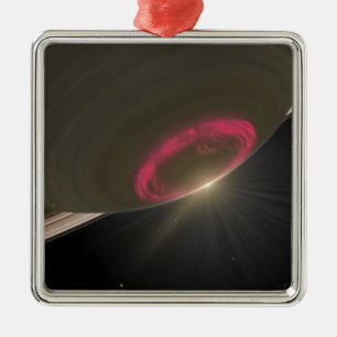 Enröd aurora julgransprydnad metall