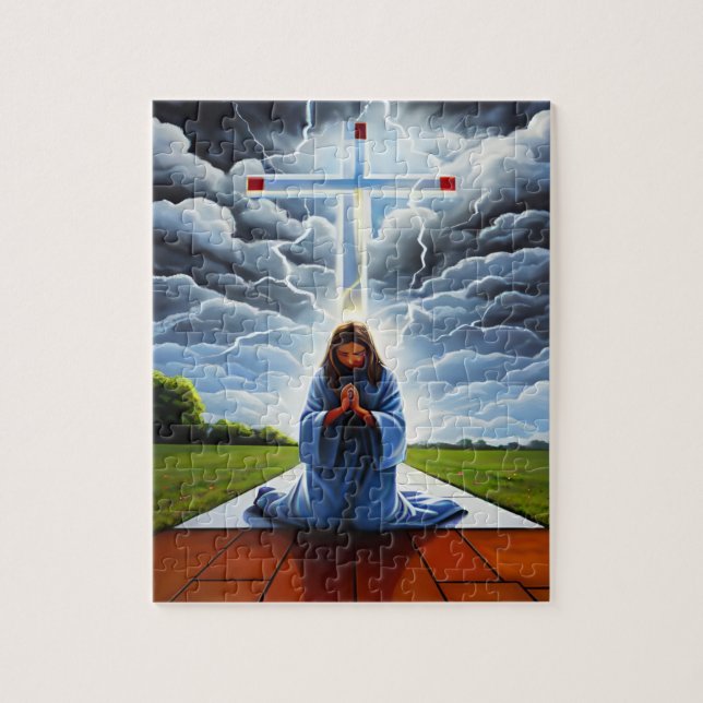 Ensam aldrig Christian Art Puzzle Pussel (Vertikal)