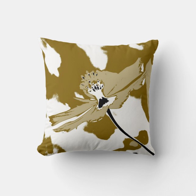 Ensam cosmos-blomma - konst Pillow Kudde (Framsida)