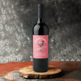 Ensam dam rosa cocktail flickor natt vinflaska etikett