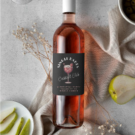 Ensam dam, svart Alla hjärtans dag Cocktail Flicko Vinflaska Etikett