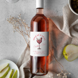 Ensam dam vit Valentine Cocktail Flickornas natt  Vinflaska Etikett