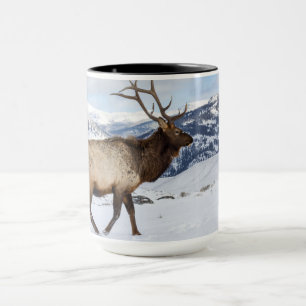 Ensam Elkstångsälg Yellowstone National Park Mugg