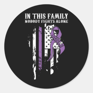 Ensam- Fibromyalgia Awareness Supportör Ribbon Runt Klistermärke