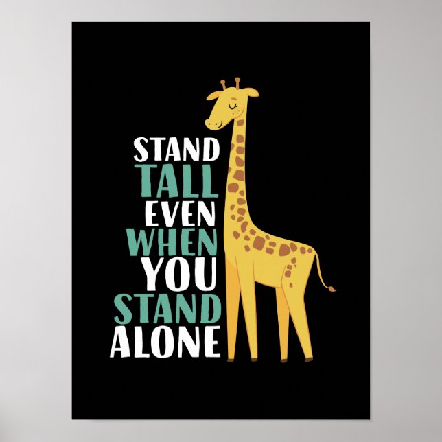 Ensam för att jämna ut den inspirerande Giraffe-of Poster (Framsidan)