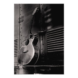 Ensam gitarr fototryck
