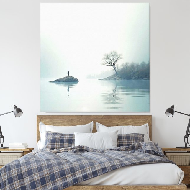 Ensam i Mist-design Canvastryck (Insitu (sovrum))