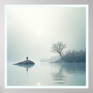 Ensam i Mist-design Poster