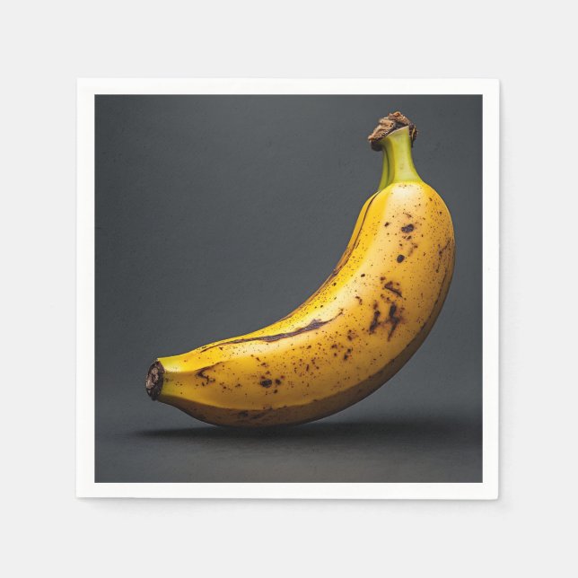 Ensam isolerad banan och dess skugga pappersservett (Framsidan)