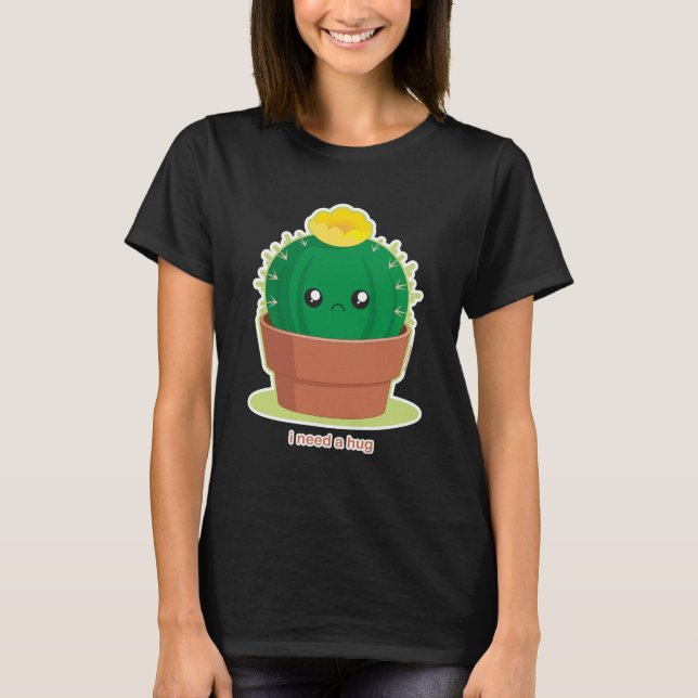 Ensam kaktus tee shirt (Framsida)