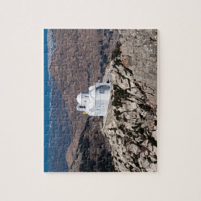 Ensam kyrka i grekiska berg pussel (Vertikal)