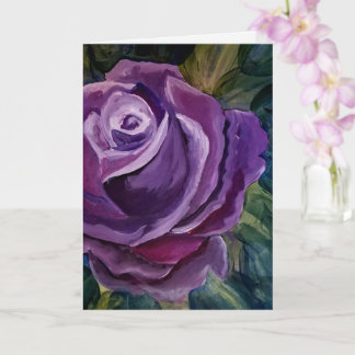 Ensam lila rosblomma kort