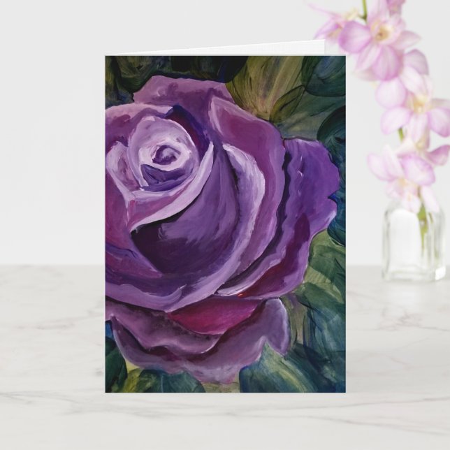 Ensam lila rosblomma kort (Orkide)