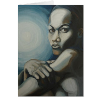 Ensam med månen hälsningskort