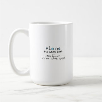 Ensam men aldrig utbränd kaffemugg
