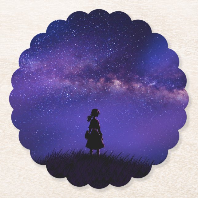 Ensam och Starry Night Underlägg Papper (Framsida)