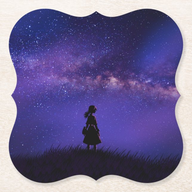 Ensam och Starry Night Underlägg Papper (Framsida)