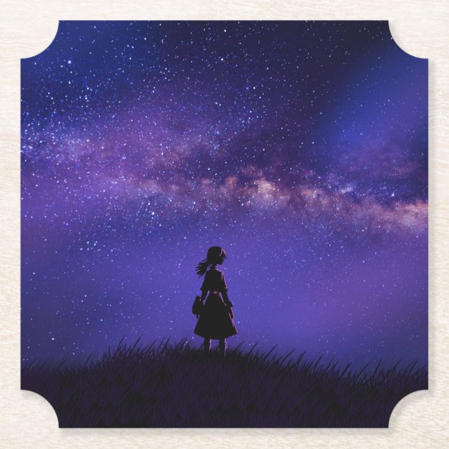 Ensam och Starry Night Underlägg Papper (Framsida)