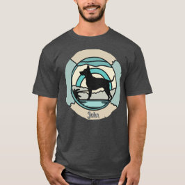 Ensam om minsta möjliga retro-Hund på bålen T Shirt