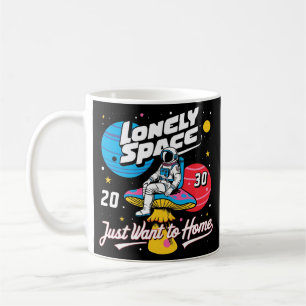 ensam rymdastronaut kaffemugg