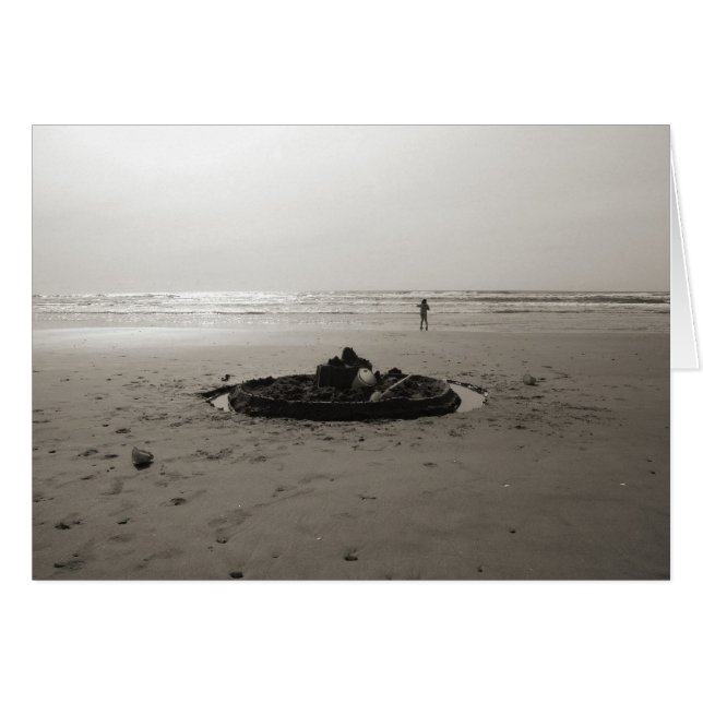 Ensam Sandcastlemeddelandemall Hälsningskort (Framsidan Horizontal)