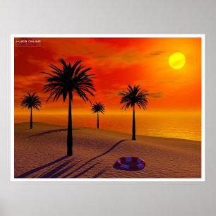 Ensam strand poster