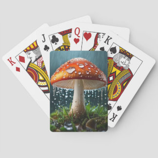 Ensam svamp i kraftigt regn casinokort