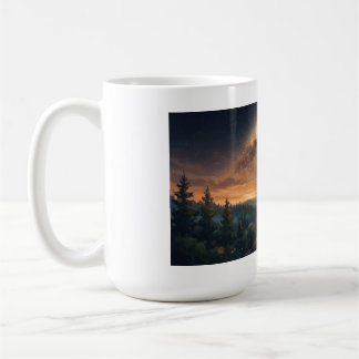 Ensam Varg Under Den Stjärnbeströdda Mjölkvägen Hi Kaffemugg