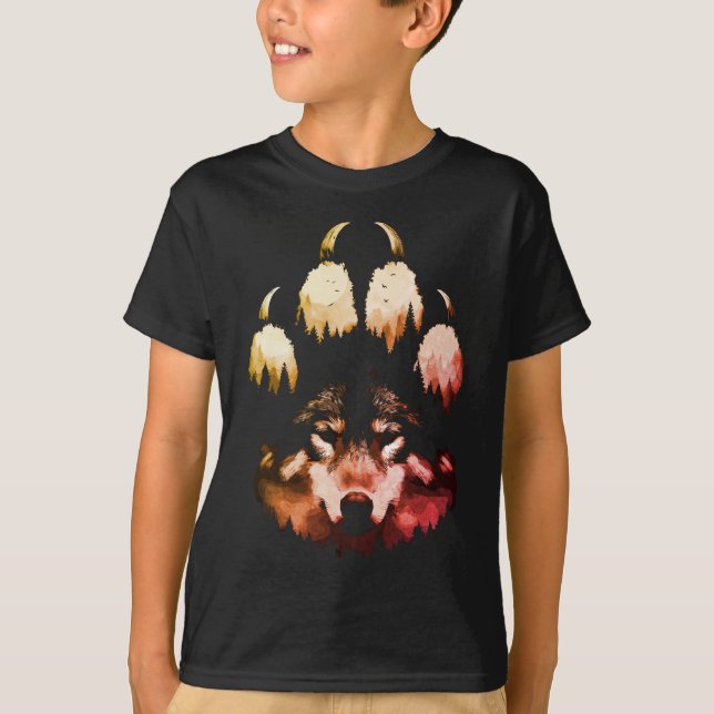 Ensam Varg. Vild Själ T Shirt (Framsida)